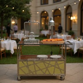 Banquet Food Cart Supplier - OEM Stainless Steel Buffet Serving Trolley