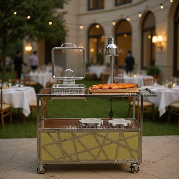 Banquet Food Cart Supplier - OEM Stainless Steel Buffet Serving Trolley
