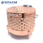 Gold Soup Station Factory - OEM 11L Hammered Stainless Steel with Lid