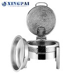 Chafing Dish Factory - OEM 6L Round Hammered Silver Food Warmer
