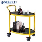 Wooden Food Cart Manufacturer - OEM 3-Tier Rectangular Serving Trolley