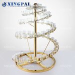 Multi Tier Cake Stand Manufacturer - OEM Hammered Gold Wedding Cake Stand