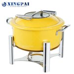 Black Chafing Dish Factory - OEM Round Stainless Steel Buffet Set