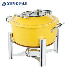 Black Chafing Dish Factory - OEM Round Stainless Steel Buffet Set