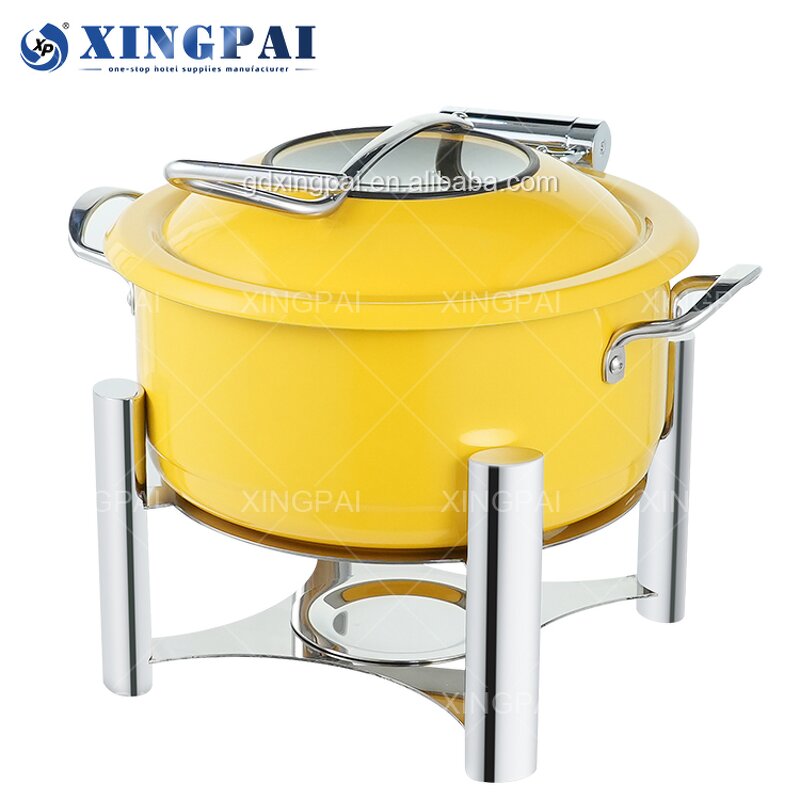 Black Chafing Dish Factory - OEM Round Stainless Steel Buffet Set