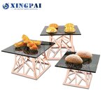 Black Glass Stand Supplier - OEM Buffet Cake Dessert Display Riser