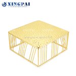 3 Tier Dessert Stand Manufacturer - OEM Royal Gold Hammered Wedding Display