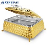 Luxury Chafing Dish Factory - OEM 9L Hammered Golden Stainless Steel
