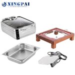 Wood Base Chafing Dish Factory - OEM Glass Lid Buffet Set for Catering