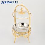 Fuel Chafing Dish Supplier - OEM 8L Golden Buffet Set for Wedding