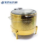 Gold Soup Chafing Dish Supplier - OEM Hammered Stainless Steel Buffet Set