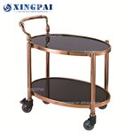 Wooden Food Cart Manufacturer - OEM 3-Tier Rectangular Serving Trolley