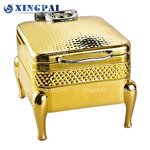 Arabic Chafing Dish Supplier - OEM Hammered Gold Catering Equipment
