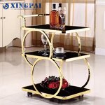 Ironware Beverage Cart Supplier - OEM Multi-Level Commercial Hotel Trolley