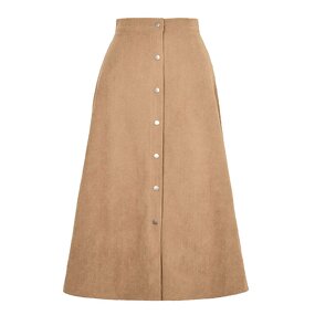 Corduroy Skirt Supplier - OEM Fall Solid Color Long Corduroy Skirt