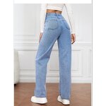 Women's Jeans Supplier - OEM High Waist Loose Wide Leg Straight