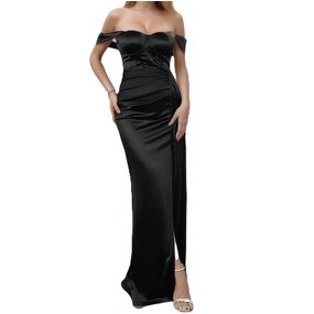 Party Dresses Factory - OEM Off Shoulder Floral Pattern Embroidery