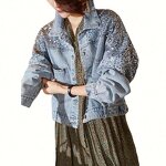 Denim Jacket Factory - OEM Casual Flower Print Loose Jacket