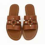 Women Sandals Supplier - OEM Round Head Anti-Slip Pu Flat Sandals