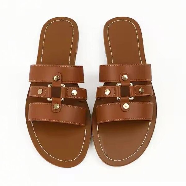Women Sandals Supplier - OEM Round Head Anti-Slip Pu Flat Sandals