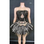 Party Costume Supplier - OEM Mirror Reflective Strapless Skirt Set