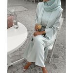 Muslim Dress Factory - OEM Beading Three-Piece Suit Abaya Set