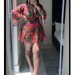 Mini Dress Supplier - OEM Long Flare Sleeve Cut Out Backless Dress