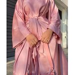 Muslim Dress Supplier - OEM Dubai Summer Three Piece Open Abaya