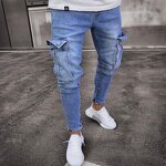 Denim Leggings Supplier - OEM Black Slim High-waisted Men's Pants