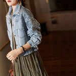 Denim Jacket Factory - OEM Casual Flower Print Loose Jacket