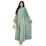 Islamic Clothing Manufacturer - OEM Dubai Cardigan Floral Open Abaya
