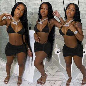 Swimwear Set Manufacturer - OEM Retro Textured 2 Piece Beachwear Set