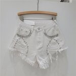 Ripped Shorts Manufacturer - OEM Summer Denim Patchwork High Waist