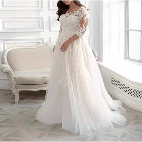 Bridal Wedding Dress Supplier - OEM Brand New Beaded Long Sleeve Dress
