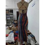 Midi Dress Supplier - OEM Abstract Print Spaghetti Strap Dress