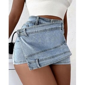 Denim Skirts Factory - OEM Street Trendy Wide Feet Pants Skirt
