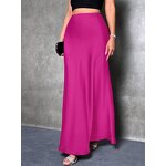 Office Skirts Supplier - OEM Solid Color High Waisted Midi Skirts