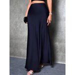 Midi Skirt Factory - OEM Solid High Waisted Long Office Skirt