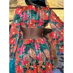 Mini Dress Supplier - OEM Long Flare Sleeve Cut Out Backless Dress