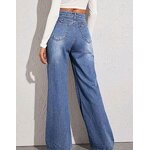 Women's Jeans Supplier - OEM Elastic Waist Flared Hem Jeans