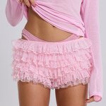 Beach Shorts Supplier - OEM Sexy Ruffled Lolita Low Waist Shorts