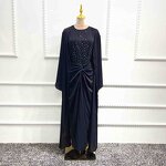 Muslim Dress Factory - OEM Beading Three-Piece Suit Abaya Set