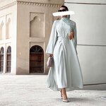 Muslim Dress Factory - OEM Beading Three-Piece Suit Abaya Set
