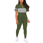 Two Piece Suit Supplier - OEM Round Neck Short Sleeve Matching Set