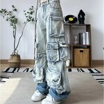 Straight Jeans Factory - OEM Spring Retro Washed High Waist Jeans