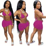 Swimwear Set Manufacturer - OEM Retro Textured 2 Piece Beachwear Set