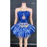 Party Costume Supplier - OEM Mirror Reflective Strapless Skirt Set