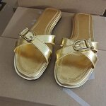 Women Sandals Factory - OEM Summer Cross-Strap Square-Toe Slippers