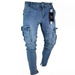 Denim Leggings Supplier - OEM Black Slim High-waisted Men's Pants