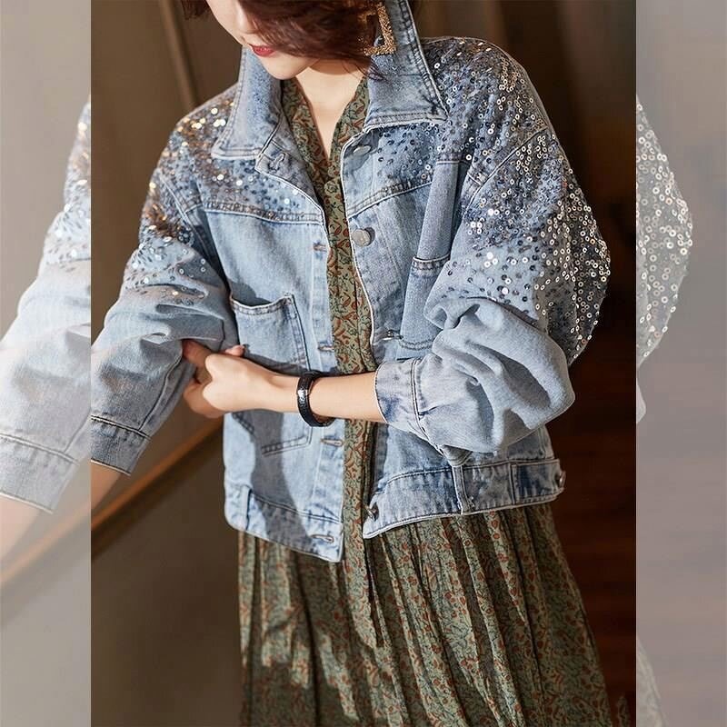 Denim Jacket Factory - OEM Casual Flower Print Loose Jacket